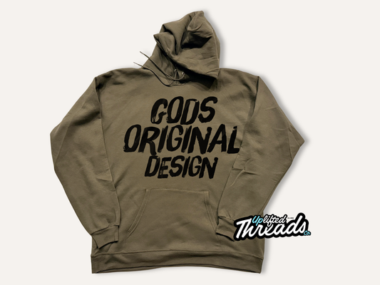Gods Original Design Loose Fit Hoodie  (Fatigue Green/Black)