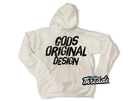 Gods Original Design "Puff" Loose Fit Hoodie (White/Black)