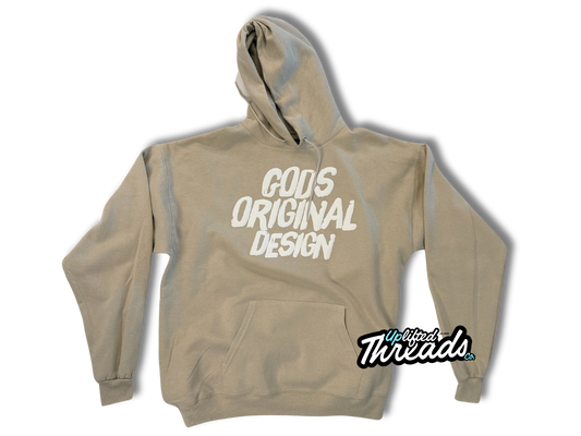 Gods Original Design "Puff" Loose Fit Hoodie (Sand/White)