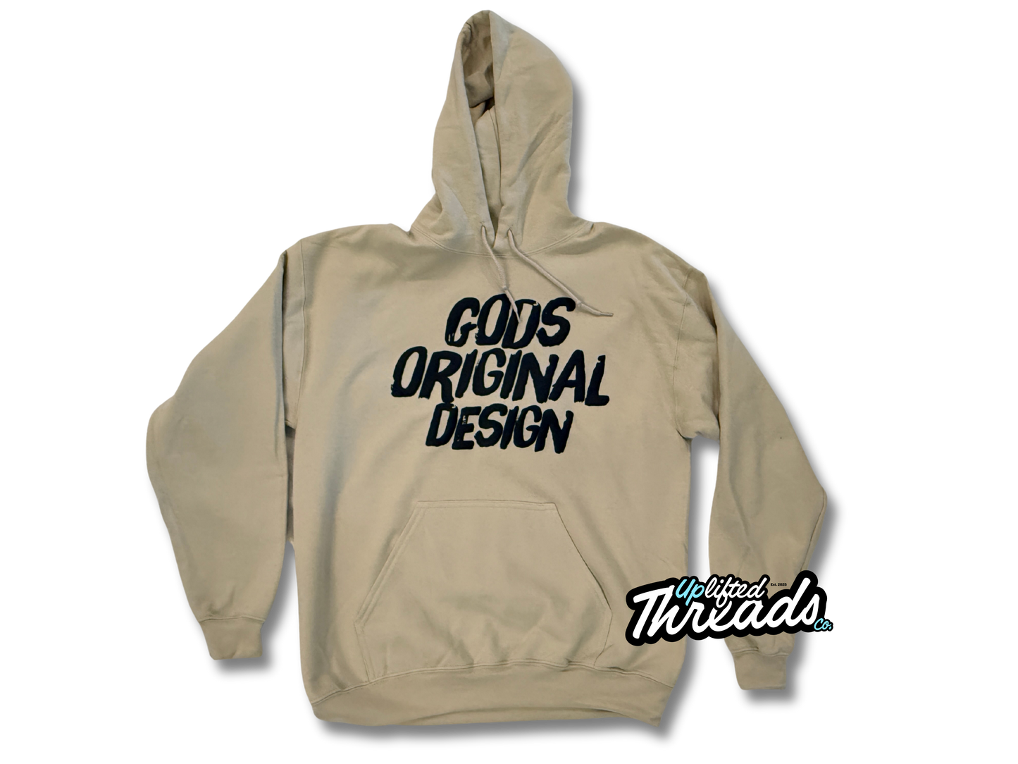 Gods Original Design "Puff" Loose Fit Hoodie (Sand/Black)