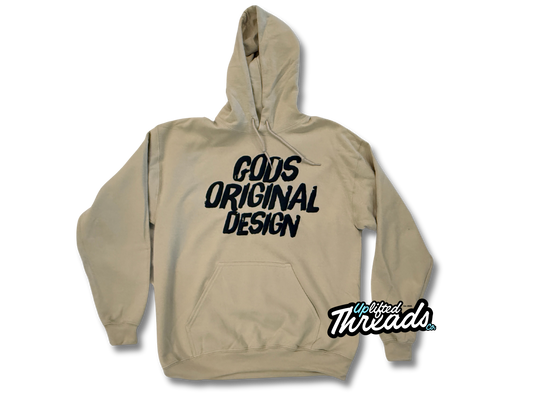 Gods Original Design "Puff" Loose Fit Hoodie (Sand/Black)