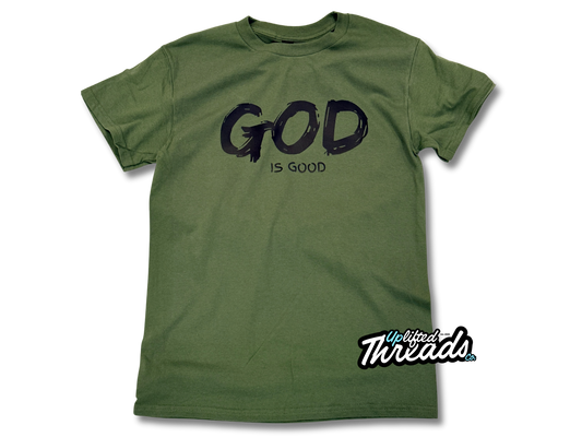 God Is God Loose Fit T-Shirt (Army Green/Black)