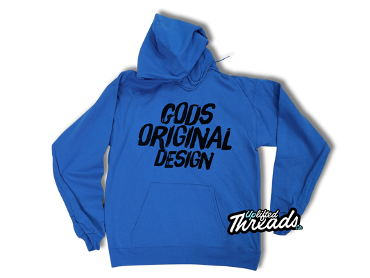 Gods Original Design "Puff" Loose Fit Hoodie (Blue/Black)