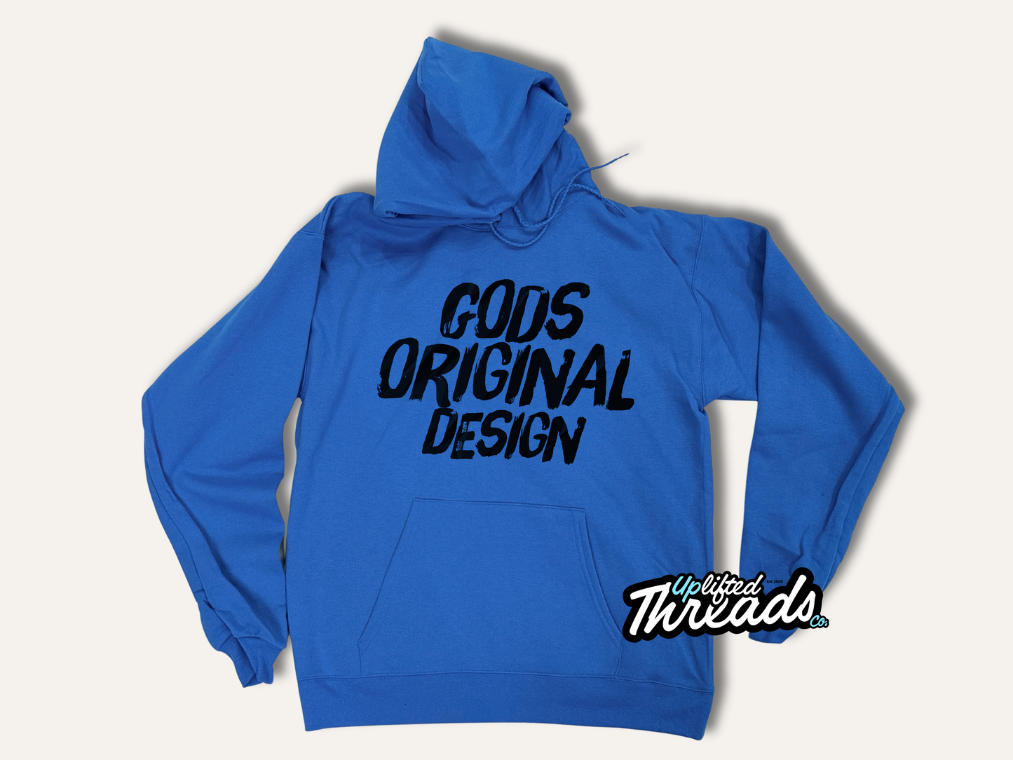 Gods Original Design Loose Fit Hoodie (Blue/Black)