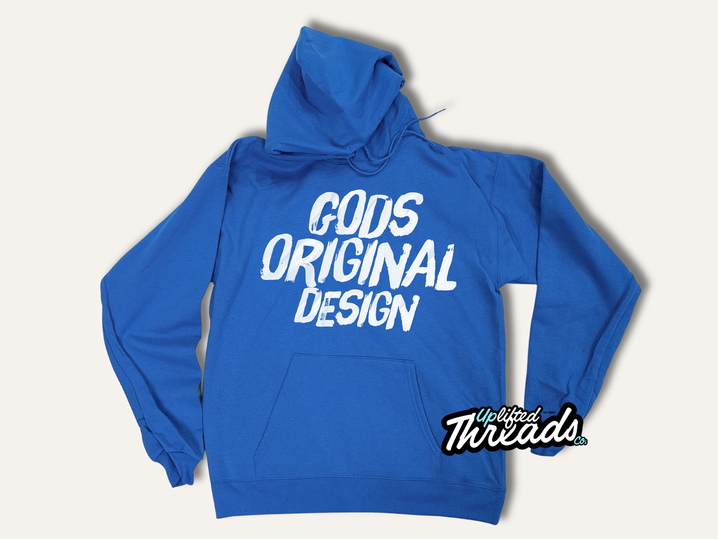 Gods Original Design Loose Fit Hoodie (Blue/White)