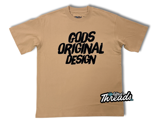 Gods Original Design "Puff" Heavy Box T-Shirt (Sand/Black)