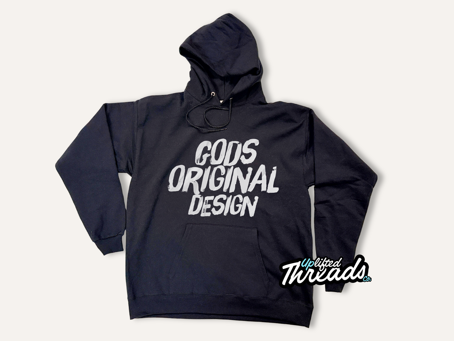 Gods Original Design Loose Fit Hoodie  (Black/White)
