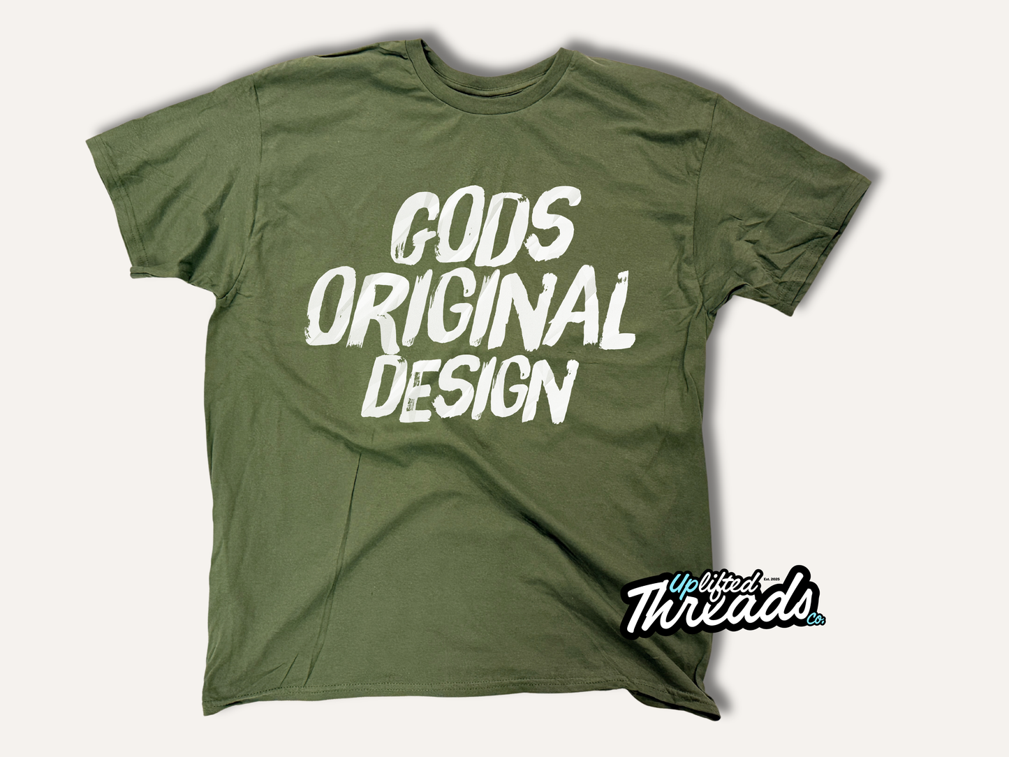 Gods Original Design Loose Fit T-Shirt (Green/White)