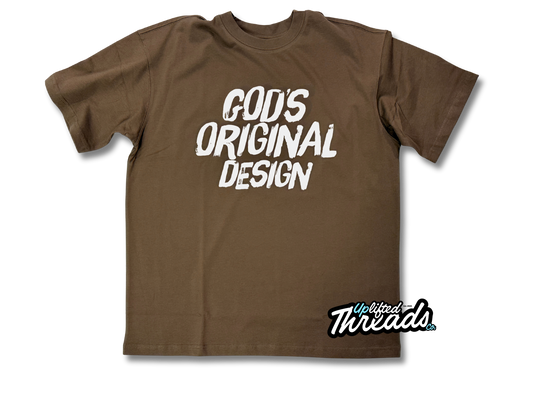 God’s Original Design T-Shirt, dark taupe white