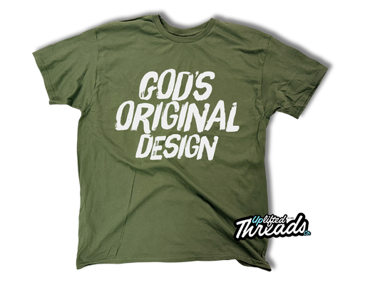God’s Original Design T-Shirt, military green white